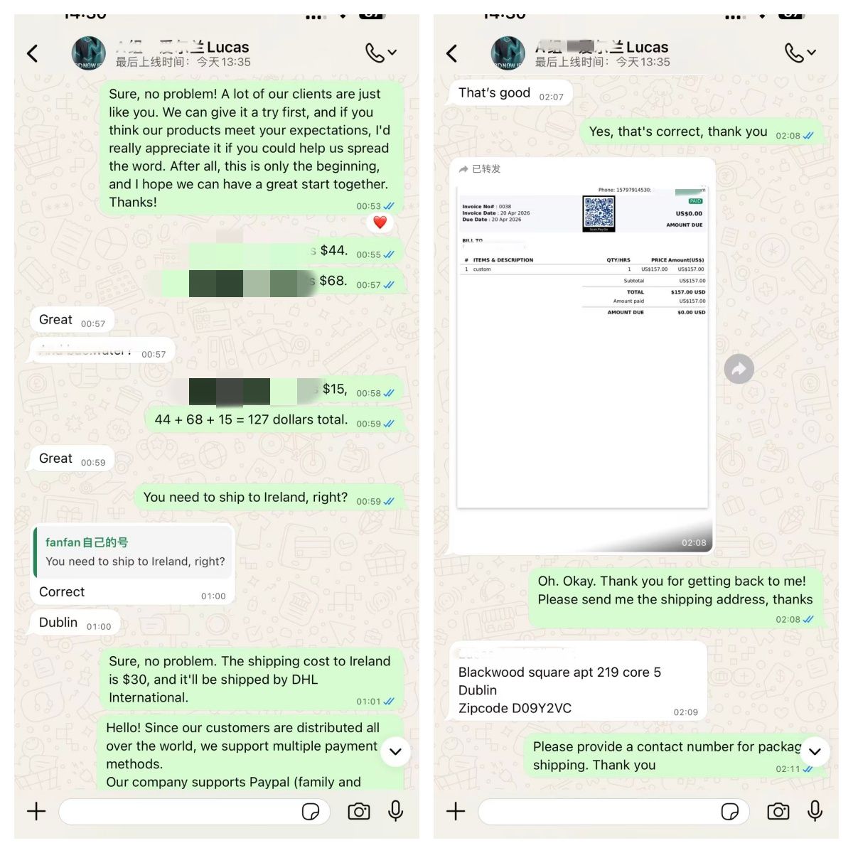WhatsApp customer feedback