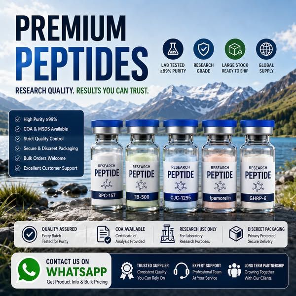 Premium peptides research quality product presentation