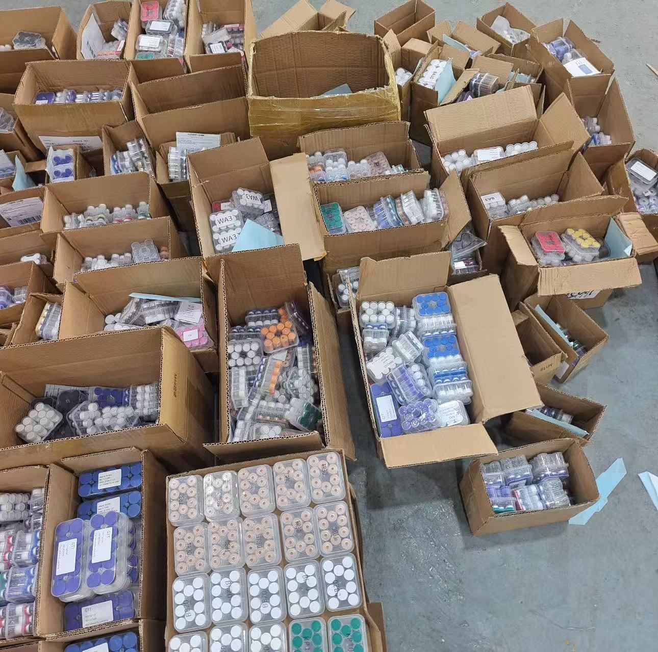 Factory cartons prepared for shipment